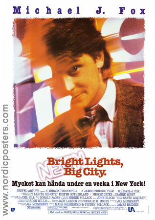 Bright Lights Big City 1988 poster Michael J Fox