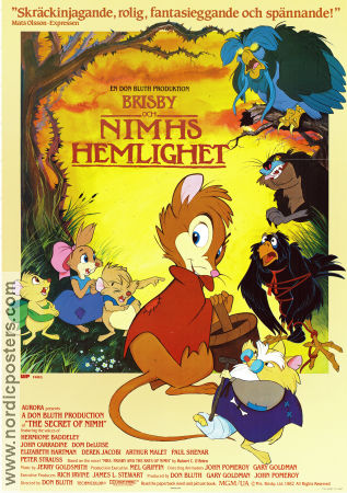 The Secret of NIMH 1982 movie poster Elizabeth Hartman Don Bluth Animation