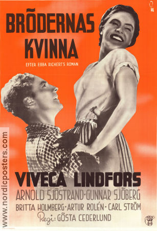 Brödernas kvinna 1943 movie poster Viveca Lindfors Arnold Sjöstrand Gunnar Sjöberg Gösta Cederlund