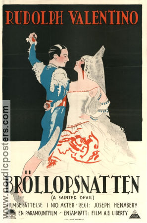 A Sainted Devil 1924 movie poster Rudolph Valentino Nita Naldi Joseph Henabery Dance