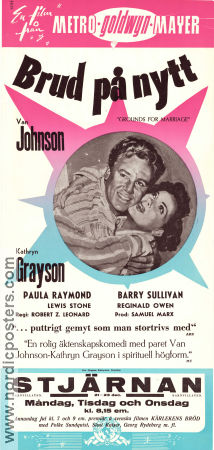 Brud på nytt 1951 poster Van Johnson Kathryn Grayson Paula Raymond Robert Z Leonard Musikaler