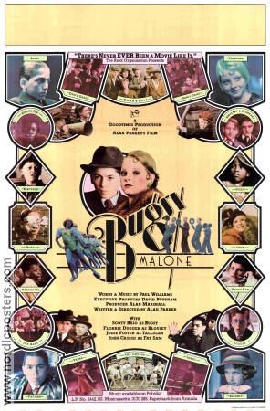 Bugsy Malone 1976 movie poster Jodie Foster Scott Baio Florence Garland Alan Parker Musicals Kids