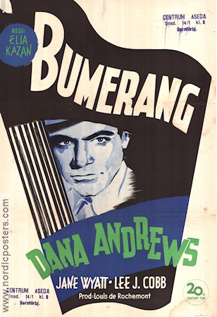 Boomerang 1947 movie poster Dana Andrews Elia Kazan Film Noir