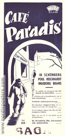 Café Paradis 1950 movie poster Poul Reichhardt Ib Schönberg Ingeborg Brams Bodil Ipsen Denmark