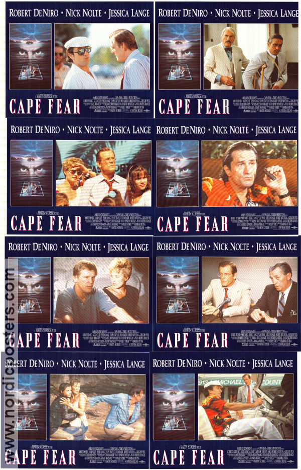 Cape Fear 1991 lobby card set Robert De Niro Nick Nolte Jessica Lange Martin Scorsese