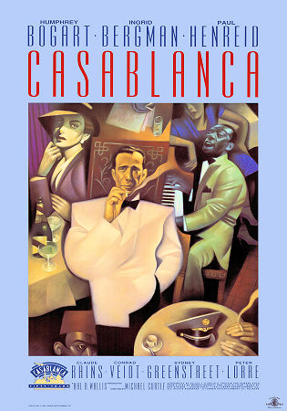 Casablanca 1942 movie poster Ingrid Bergman Humphrey Bogart Paul Henreid Peter Lorre Michael Curtiz Find more: Nazi Artistic posters