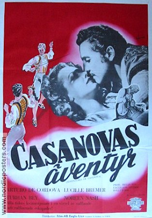 Adventures of Casanova 1948 poster Arturo de Cordova