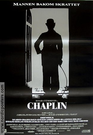 Chaplin 1992 movie poster Robert Downey Jr Dan Aykroyd Charlie Chaplin Richard Attenborough