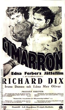 Cimarron 1931 movie poster Richard Dix Irene Dunne