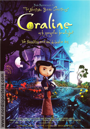 Coraline 2009 movie poster Dakota Fanning Henry Selick Animation
