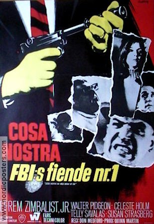 Cosa Nostra An Arch Enemy of FBI 1967 movie poster Efrem Zimbalist Telly Savalas Mafia Police and thieves