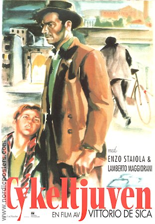 Cykeltjuven 1948 poster Lamberto Maggiorani Enzo Staiola Lianella Carell Vittorio De Sica Cyklar