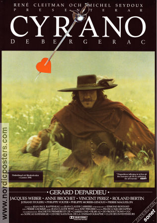 Cyrano de Bergerac 1990 movie poster Gerard Depardieu Anne Brochet Jean-Paul Rappeneau