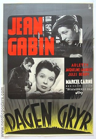 Le jour se leve 1939 movie poster Jean Gabin Jacqueline Laurent Marcel Carné