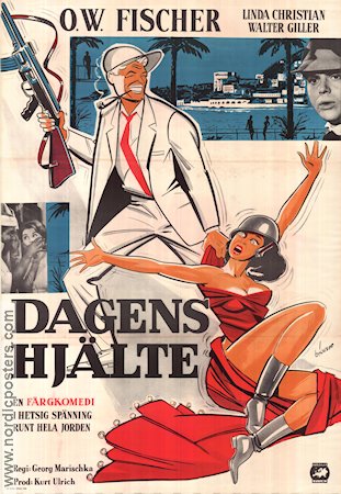 Peter Voss der Held des Tages 1960 movie poster OW Fischer Linda Christian