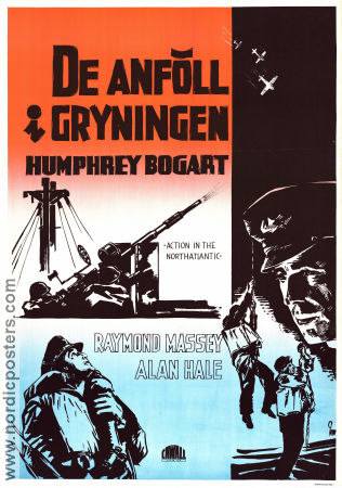 Action in the North Atlantic 1943 poster Humphrey Bogart Lloyd Bacon