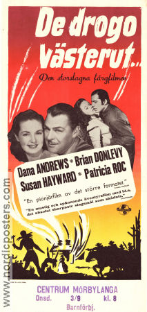 De drogo västerut 1946 poster Dana Andrews Brian Donlevy Susan Hayward Jacques Tourneur