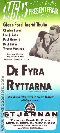 De fyra ryttarna 1962 poster Glenn Ford Ingrid Thulin Charles Boyer Vincente Minnelli