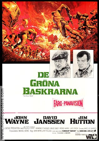 The Green Berets 1968 movie poster John Wayne David Janssen Jim Hutton Ray Kellogg War