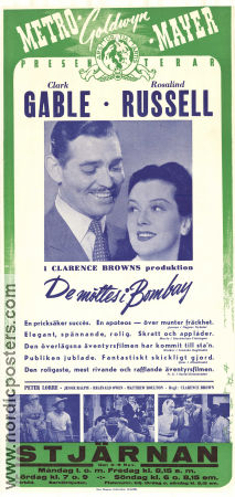 De möttes i Bombay 1941 poster Clark Gable Rosalind Russell Peter Lorre Clarence Brown