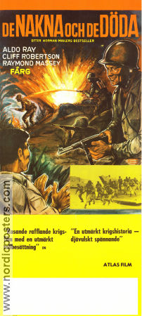 De nakna och de döda 1958 poster Aldo Ray Cliff Robertson Raymond Massey Raoul Walsh Text: Norman Mailer Krig