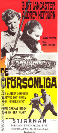 De oförsonliga 1960 poster Burt Lancaster Audrey Hepburn Audie Murphy John Huston