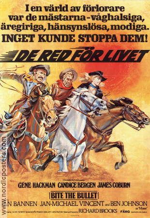 Bite the Bullet 1975 movie poster Gene Hackman Candice Bergen James Coburn Richard Brooks Horses