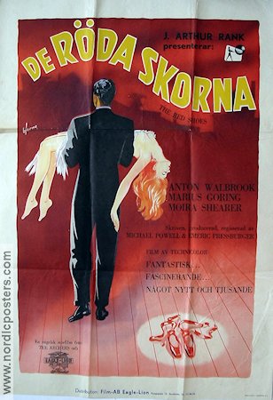 The Red Shoes 1948 movie poster Anton Walbrook Moira Shearer Poster artwork: Walter Bjorne Ballet