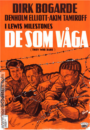 They Who Dare 1954 movie poster Dirk Bogarde Denholm Elliott Akim Tamiroff Lewis Milestone