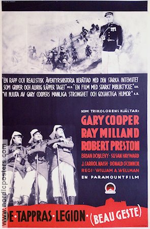 Beau Geste 1939 movie poster Gary Cooper Ray Milland