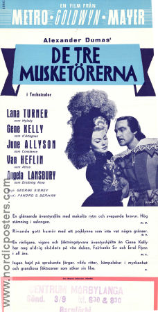 The Three Musketeers 1949 movie poster Lana Turner Gene Kelly June Allyson George Sidney Adventure and matine