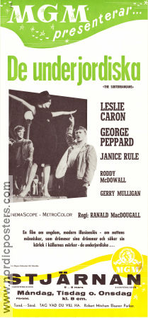 De underjordiska 1960 poster Leslie Caron George Peppard Janice Rule Ranald MacDougall