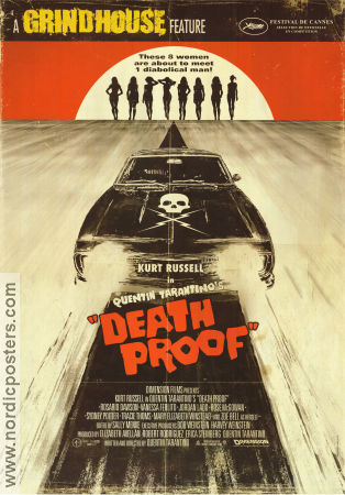Death Proof 2007 movie poster Kurt Russell Zoe Bell Rosario Dawson Quentin Tarantino Find more: Grindhouse Cars and racing