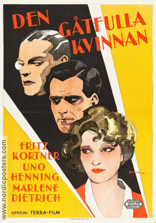 Die Frau nach der man sich sehnt 1929 movie poster Marlene Dietrich Fritz Kortner Uno Henning Curtis Bernhardt