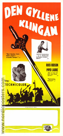 The Golden Blade 1953 movie poster Rock Hudson Piper Laurie Gene Evans Nathan Juran Sword and sandal