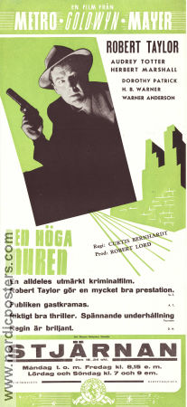 High Wall 1947 movie poster Robert Taylor Audrey Totter Herbert Marshall Curtis Bernhardt Film Noir