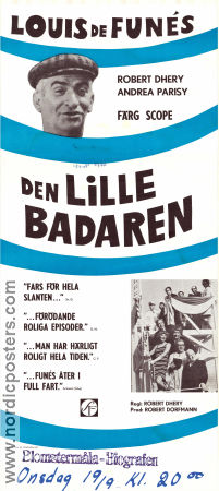 Den lille badaren 1968 poster Louis de Funes Andréa Parisy Franco Fabrizi Robert Dhéry