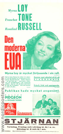 Den moderna Eva 1938 poster Myrna Loy Franchot Tone Rosalind Russell Richard Thorpe