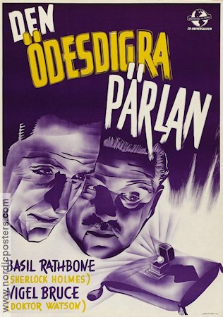 The Pearl of Death 1944 movie poster Basil Rathbone Nigel Bruce Find more: Sherlock Holmes