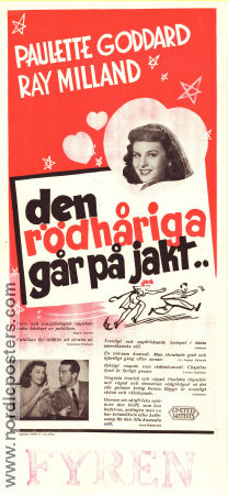 Den rödhåriga går på jakt 1943 poster Ray Milland Paulette Goddard Gladys George Elliott Nugent