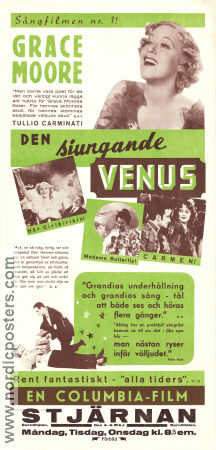 Den sjungande Venus 1934 poster Grace Moore Tullio Carminati Lyle Talbot Victor Schertzinger Eric Rohman art