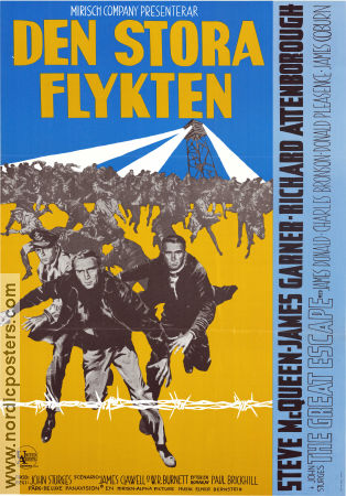 The Great Escape 1963 movie poster Steve McQueen James Garner Richard Attenborough John Sturges Find more: Nazi