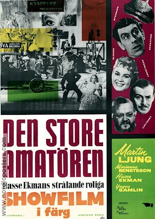 Den store amatören 1958 movie poster Martin Ljung Yngve Gamlin Povel Ramel Sven-Eric Gamble Hasse Ekman Find more: Knäppupp