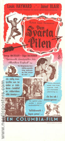 Den svarta pilen 1948 poster Louis Hayward Janet Blair George Macready Gordon Douglas Äventyr matinée