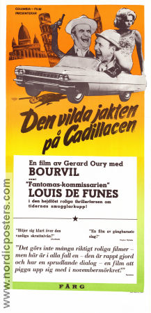 Den vilda jakten på Cadillacen 1965 poster Louis de Funes Bourvil Venantino Venantini Gérard Oury Bilar och racing