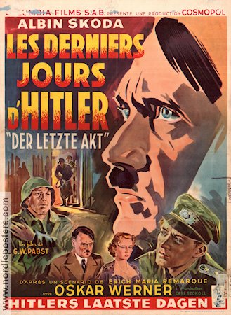 Der letzte Akt 1955 movie poster Oskar Werner GW Pabst Find more: Adolf Hitler Find more: Nazi