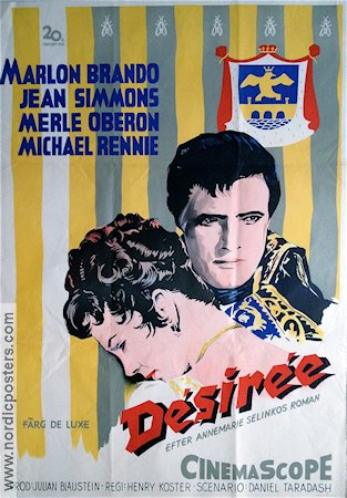 Desiree 1954 movie poster Marlon Brando Jean Simmons Henry Koster