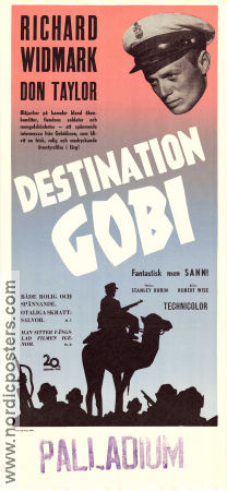 Destination Gobi 1953 poster Richard Widmark Don Taylor Max Showalter Robert Wise Asien