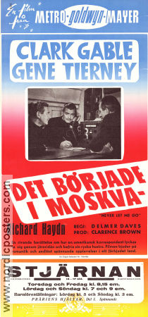 Det började i Moskva 1953 poster Clark Gable Gene Tierney Bernard Miles Delmer Daves