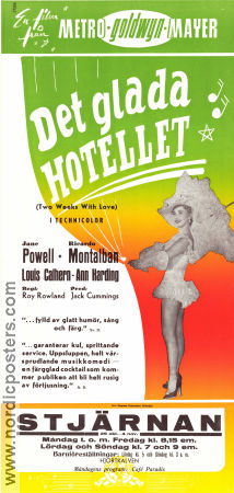 Det glada hotellet 1950 poster Jane Powell Ricardo Montalban Louis Calhern Roy Rowland Musikaler Dans